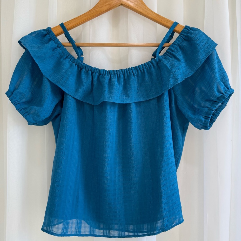 Ann Taylor Blue Off-the-Shoulder Women's Top
